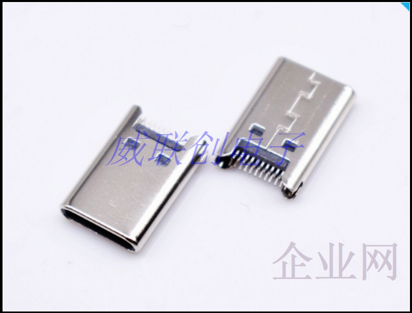 type C夹板24P公头 24PIN充电大电流USB 3.1插头