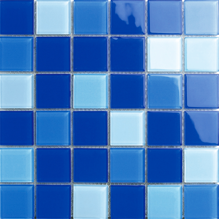 厂家直销 蓝色玻璃马赛克 户外游泳池马赛克