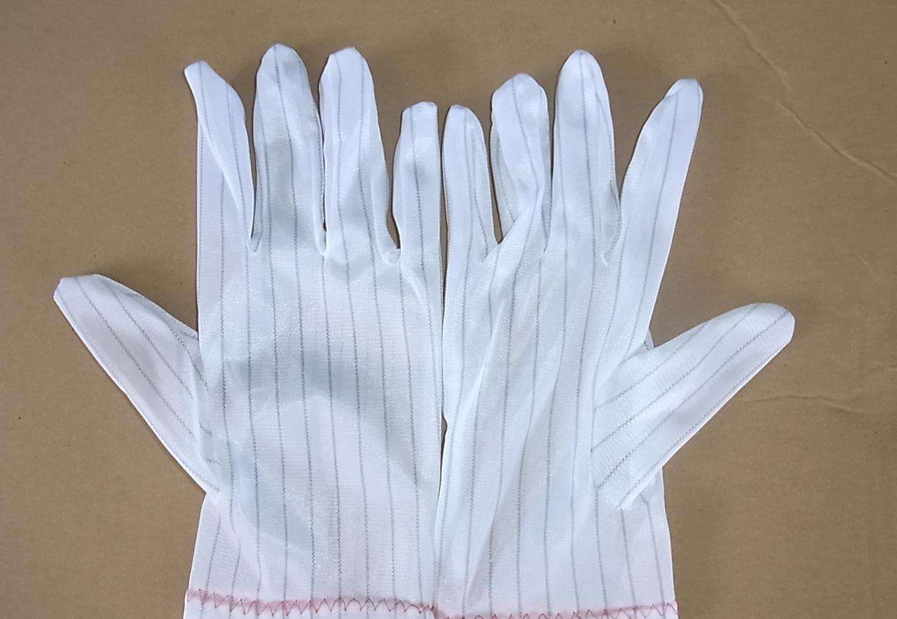 东莞电子加工厂专用防静电条纹手套批发