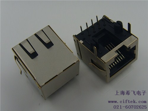 90度弯插式网口信号插座 90度网口插座定制 希飞供