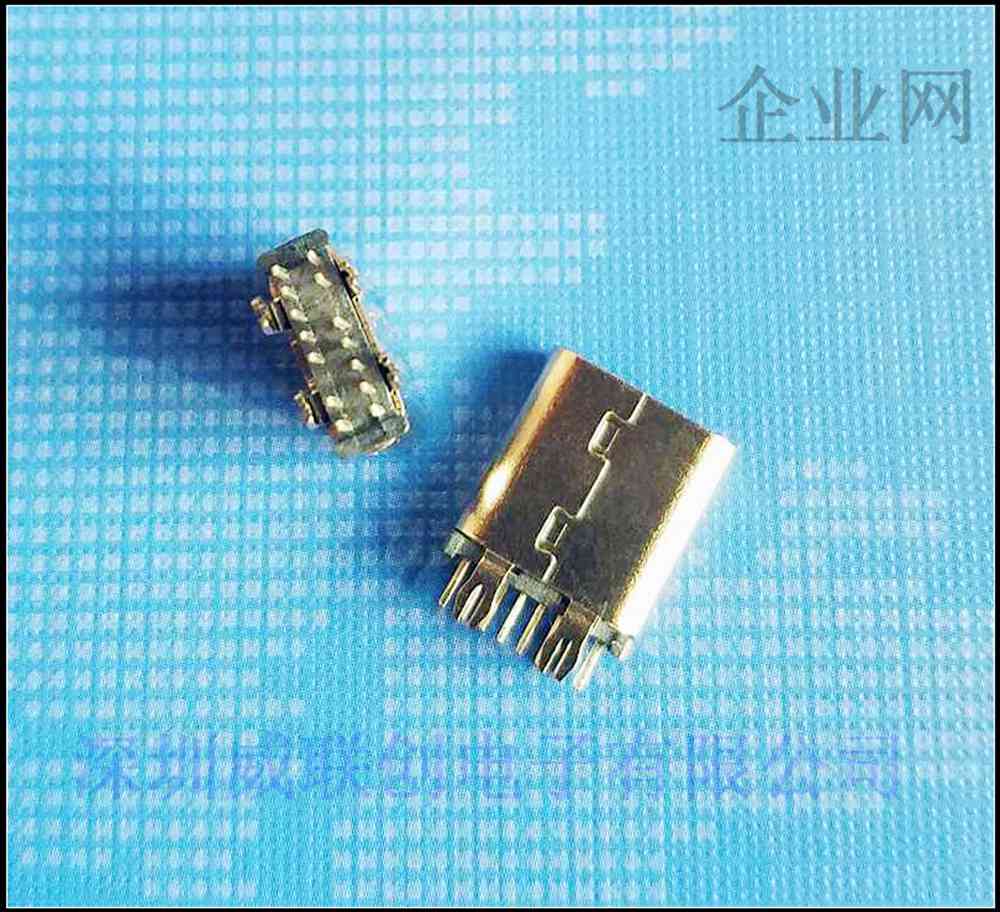 PD快充-USB 3.1 TYPE C母座 14P直插 大电流 4脚鱼叉