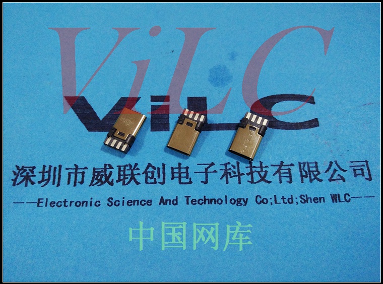 充电专用TYPE C公头-8P双面焊线式 PD快充 大电流