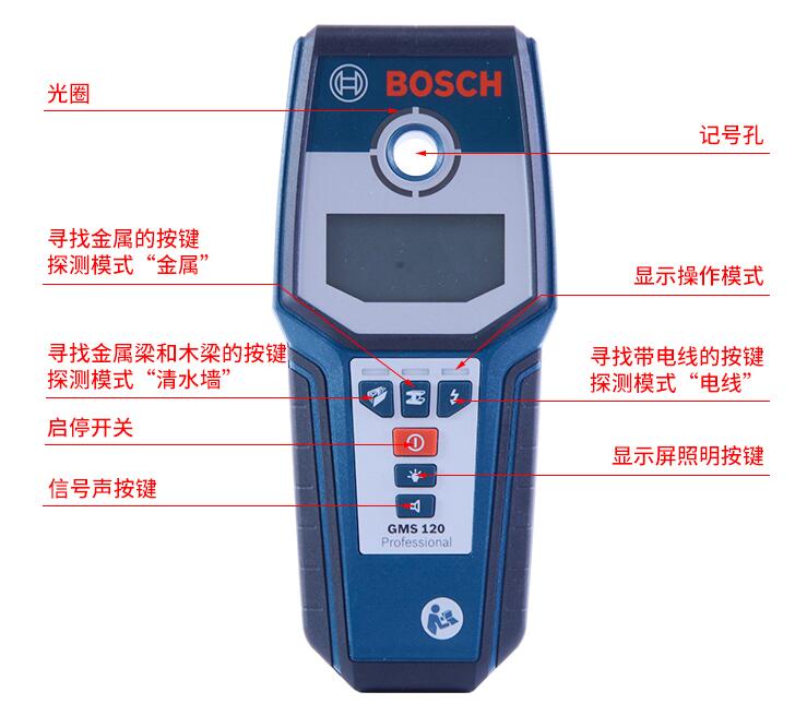 遵义博世GMS120手持墙体探测仪使用说明书