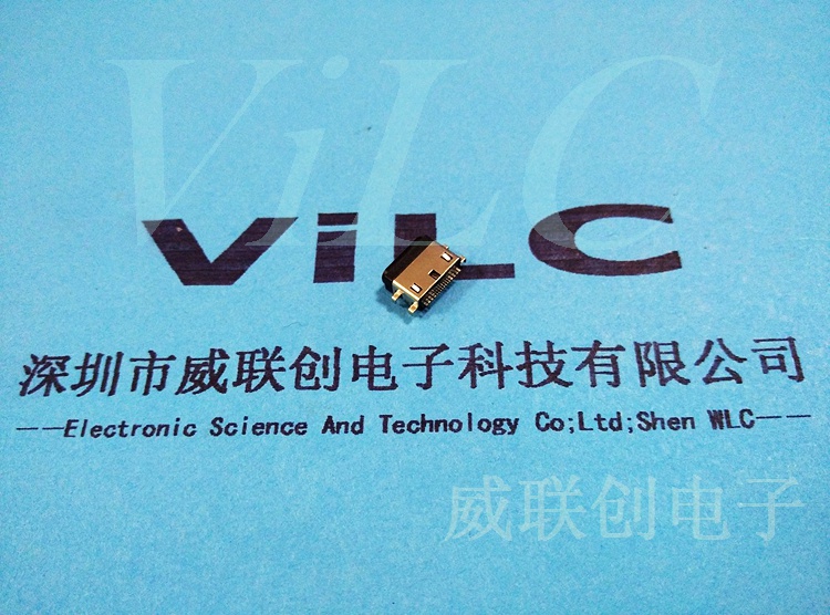 超短体TYPE C沉板母座 16P单排贴片 四脚破板DIP