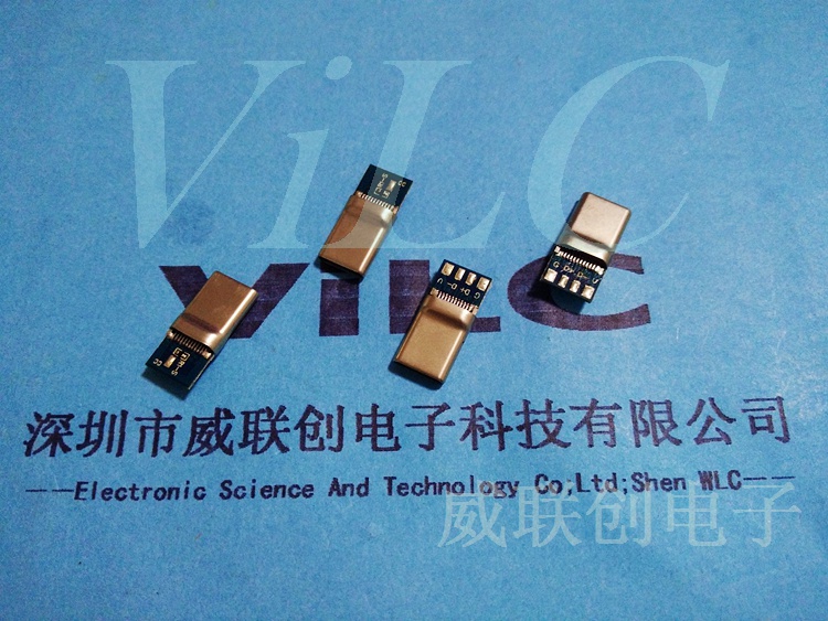 大电流带板-type 3.1 C公头 拉伸镀金外壳 转2.0USB