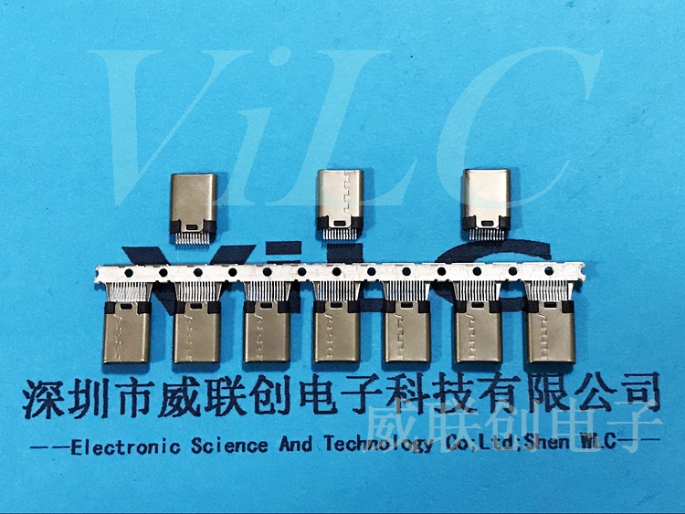夹板1.0-type C 公头/侧边铆压 环保耐高温 大电流