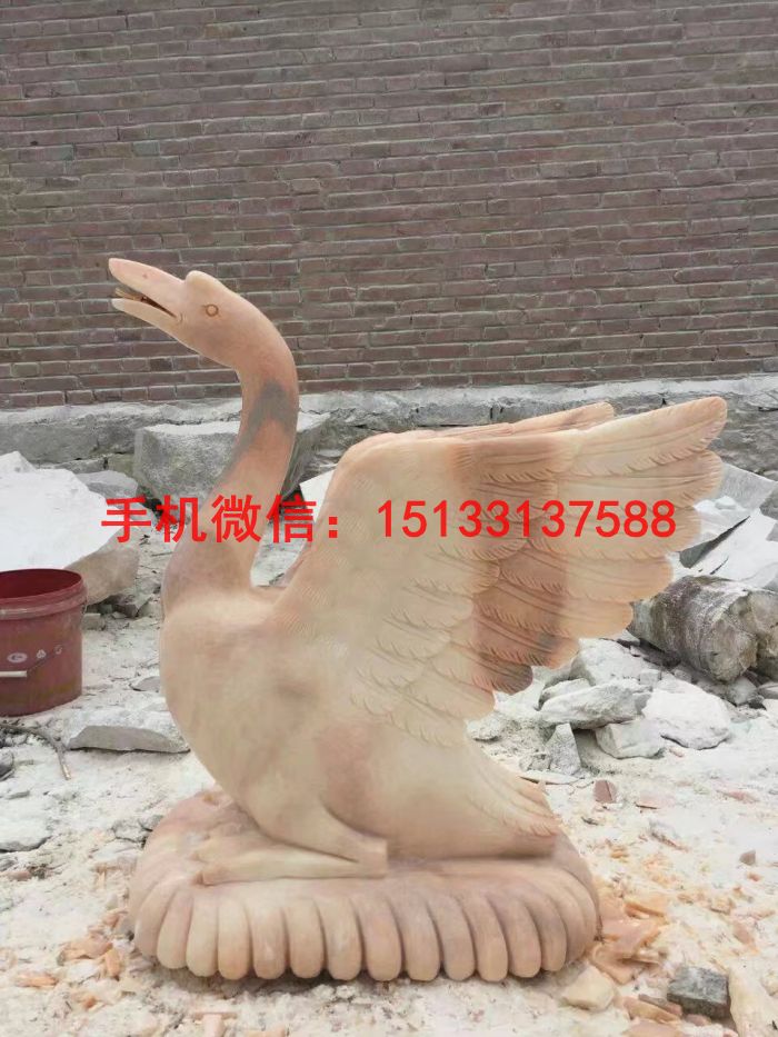 天鹅雕塑，汉白玉动物石雕