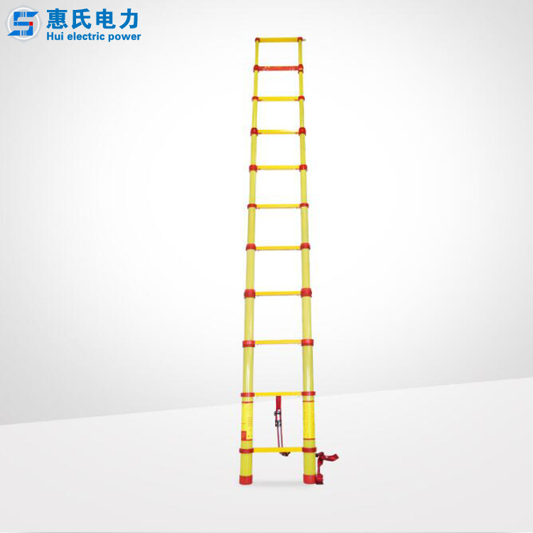 绝缘鱼竿式伸缩梯玻璃钢竹节梯伸缩单梯220KV绝缘伸缩梯