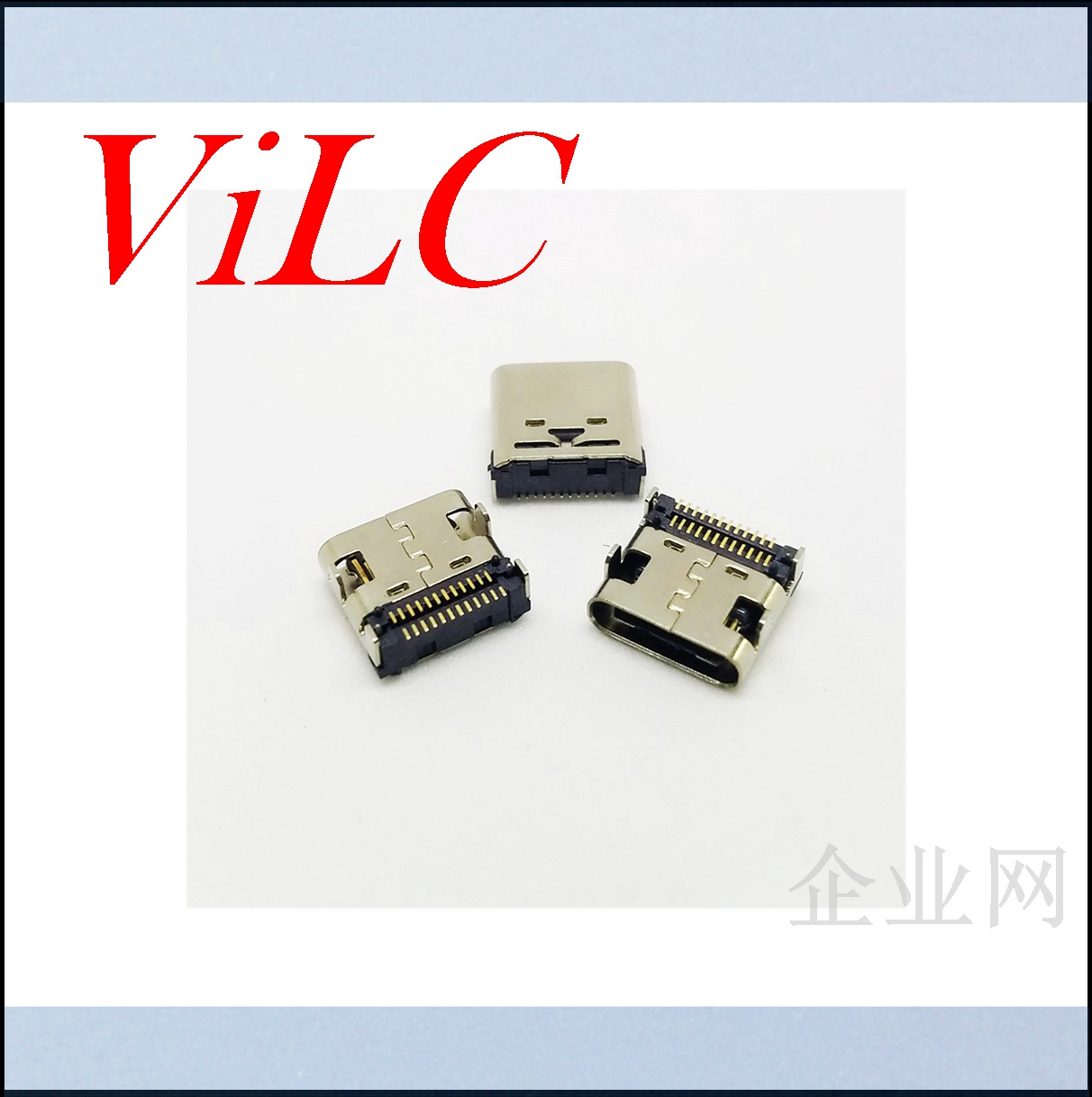 TYPE C母座 四脚插板 双排贴片24P 带定位柱