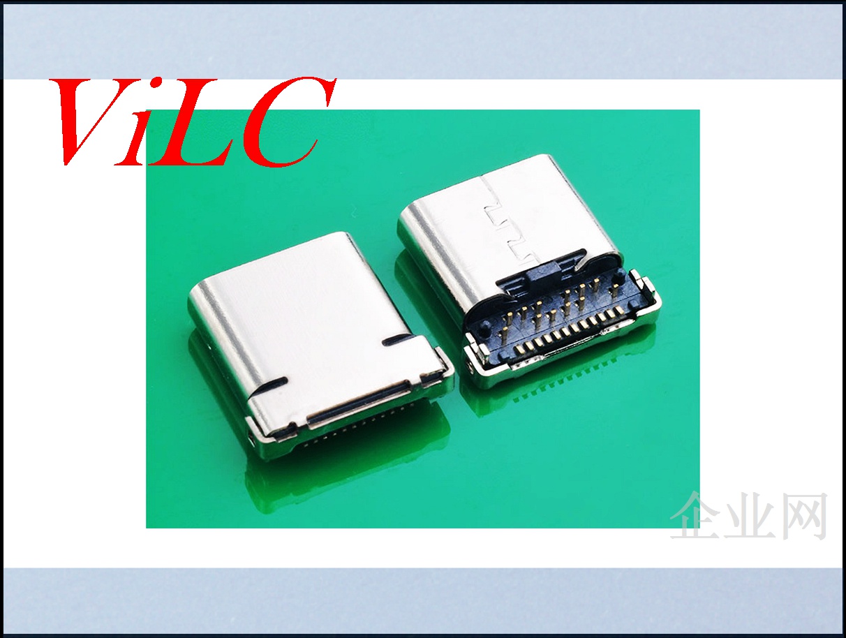 短体10.0-TYPE C母座 沉板24P前插后贴 外壳无固定脚 有柱