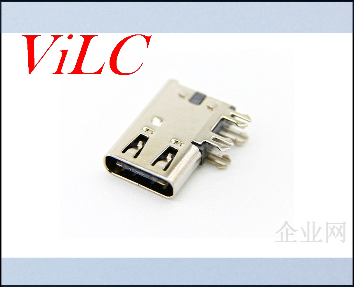 侧立式大电流-USB 3.1母座 侧插Type-C 6P母座