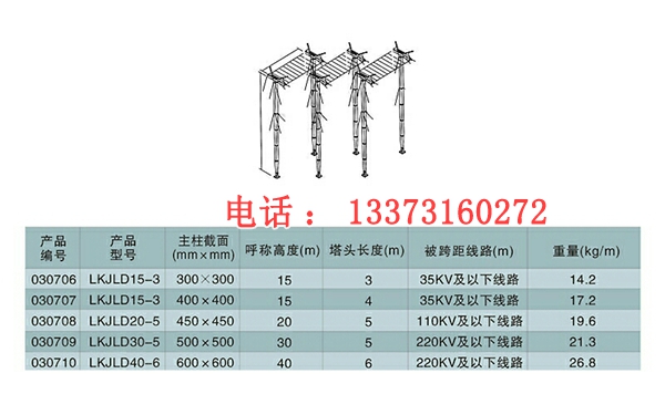 六柱带电跨越架输变电跨越架LDKY30 带电跨越架电力施工专用