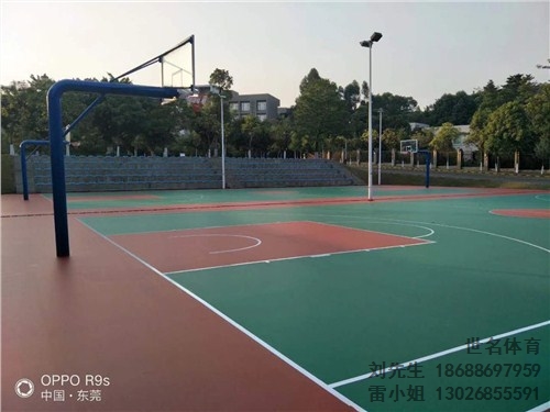 5厚塑胶球场 5厚塑胶篮球场 塑胶篮球场施工 世名供