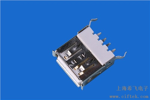 USB插座 直插焊板型USB母座 USB连接器厂家 希飞供