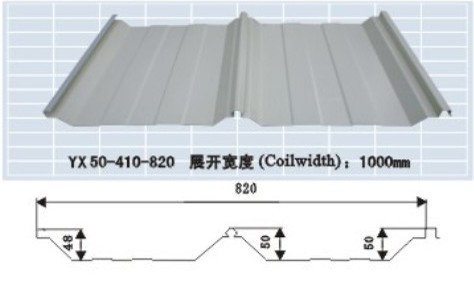 YX50-410-820彩钢瓦