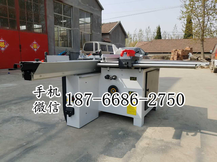 山西长治木工机械精密裁板锯 木工锯床 45度圆棒型导轨式推台锯