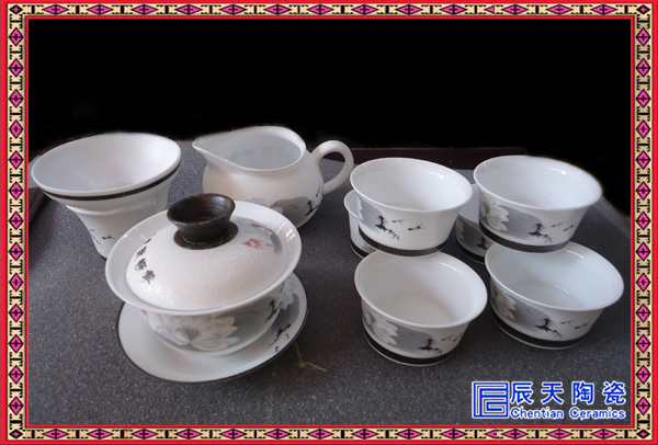 陶瓷茶具批发高白瓷茶具商务礼品陶瓷茶具