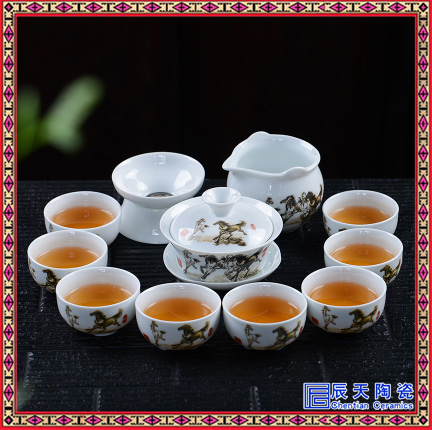 白瓷功夫茶具 现代薄胎透光陶瓷泡茶功夫茶具套装