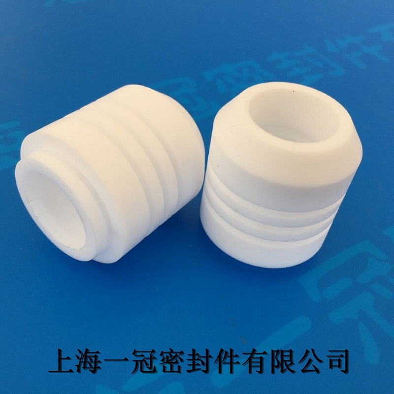聚四氟乙烯螺纹轴套 PTFE螺纹盖子 铁氟龙导套 纯四氟制品