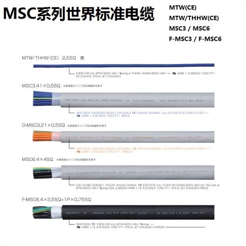 中国CHUGOKU电线 伊津政供 MSC世标电缆MTW(CE)、 MSC3、MSC6