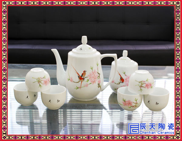 日式陶瓷茶具 手绘青瓷茶具 新品钧瓷茶具