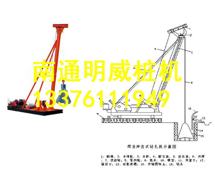 大理市冲孔打桩机型号厂家 南通明威冲孔打桩机