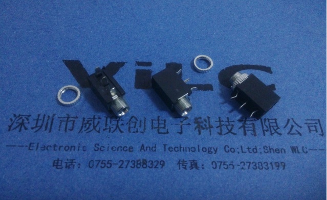 3.5孔径 耳机插座（PJ-316M）带螺纹+螺丝 PJ音频插座