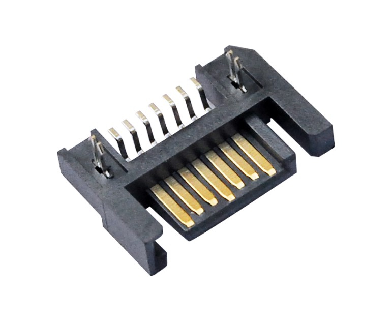90度端子贴片SATA 7P公头=二鱼叉DIP SATA 7P公座