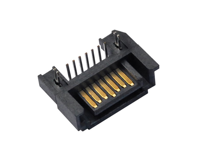 90度反插板SATA 7P母座=端子镀金（SATA 7P母头）