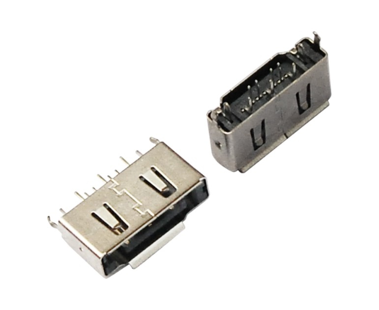 卷边SATA 7P MICRO母座= 外壳带脚 SATA 7P连接器