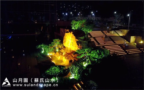 GRC鱼池 假山假山定做 假山供应商 山月园供