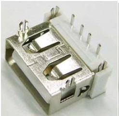 四脚鱼叉90度插板-DIP10.6 USB 2.0母座 短体USB母头连接器