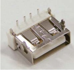 90度四脚插板10.6 USB 2.0母座☞短体USB连接器