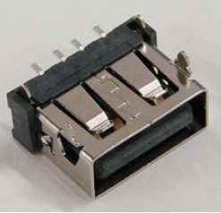 90度4PIN贴片 二脚固定DIP AF USB2.0A母▶USB 2.0插座