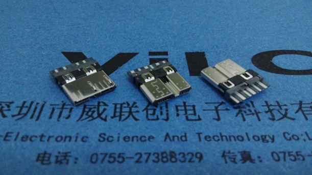 3.0MICRO 10P 焊线式USB公头 硬盘连接器
