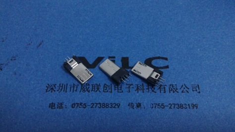 MICRO 5P夹板1.0加长USB公头 单脚接地【铁壳-不锈钢-铜壳】迈克BM
