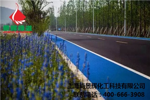 浙江衢州彩色陶瓷路面 彩色陶瓷颗粒路面用量 彩色路面材料 尚景辉供