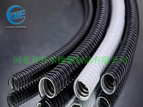 JSH黑灰色国标阻燃包塑金属软管绝缘穿线蛇皮管电线电缆保护套管-开外尔