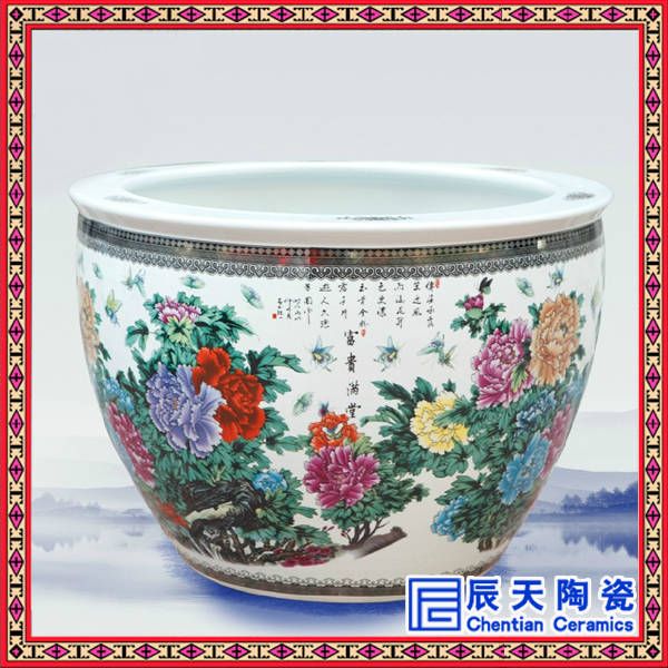 冰裂纹陶瓷大缸订做 家用陶瓷大缸