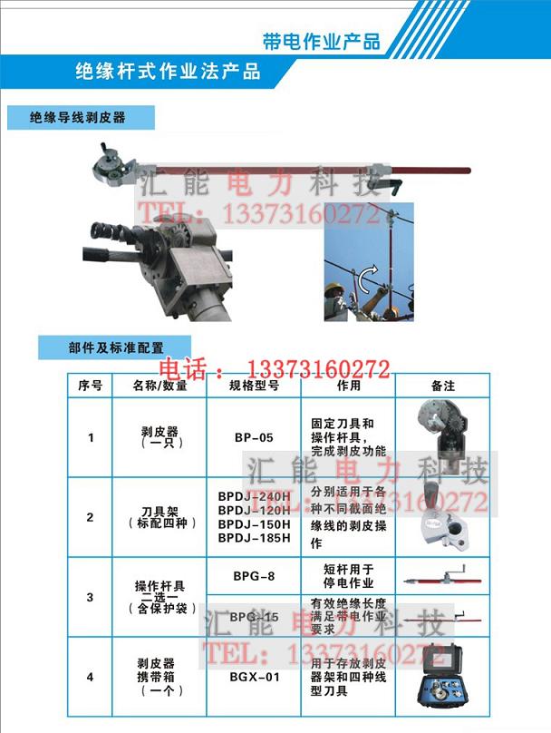 带电作业 并钩线夹安装工具  带电安装并钩线夹操作杆