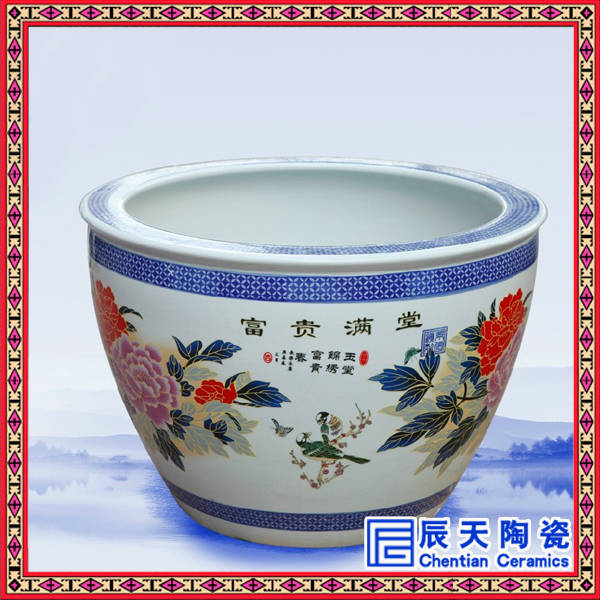 特色粉彩陶瓷大缸订做 青花龙纹陶瓷大缸