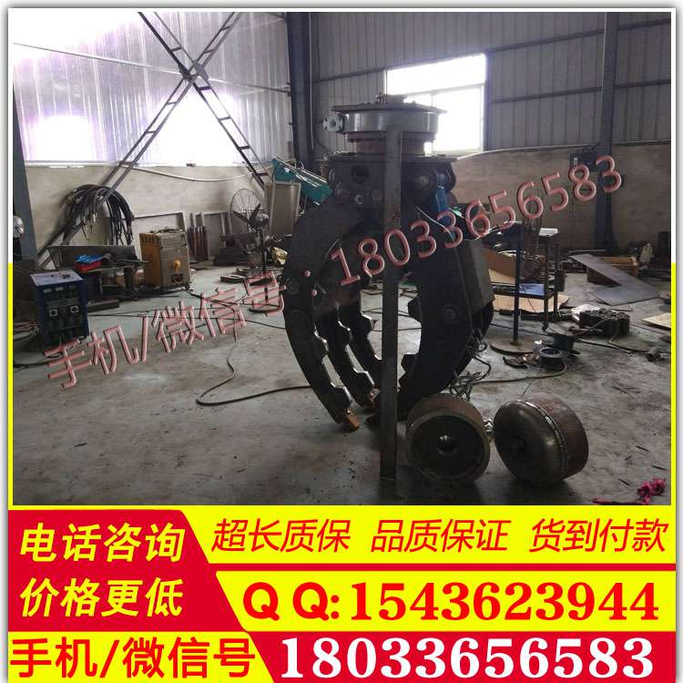 抓具可分为甘蔗夹、液压旋转轻型夹具。圆木夹、抓石夹、抓钢夹 型号齐全