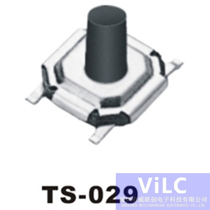 TS-029 四脚贴片 TS轻触开关 圆柱黑柄