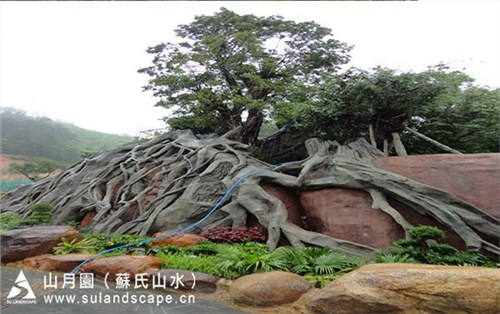 假山设计 仿真假树假山 假山修复 山月园供