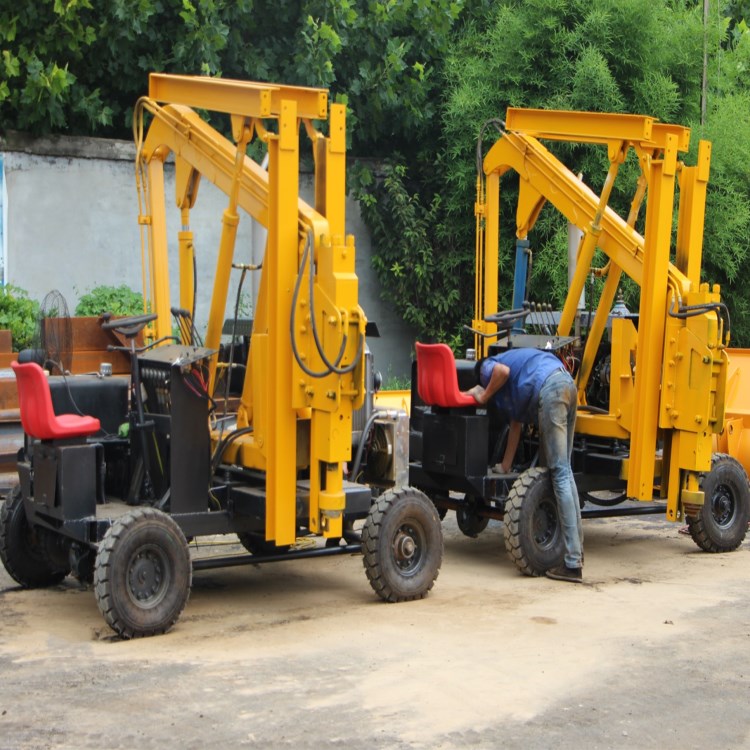 单杠公路波形高速护栏液压打桩机钻孔机