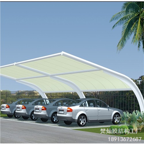 梵灿膜结构厂家 用汽车棚可进行车棚制作加工单售PVC白色膜布