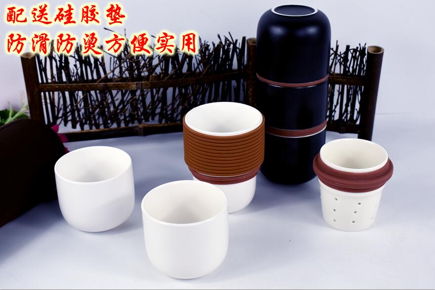 简易日式旅行茶杯便携包瓷快客杯订做