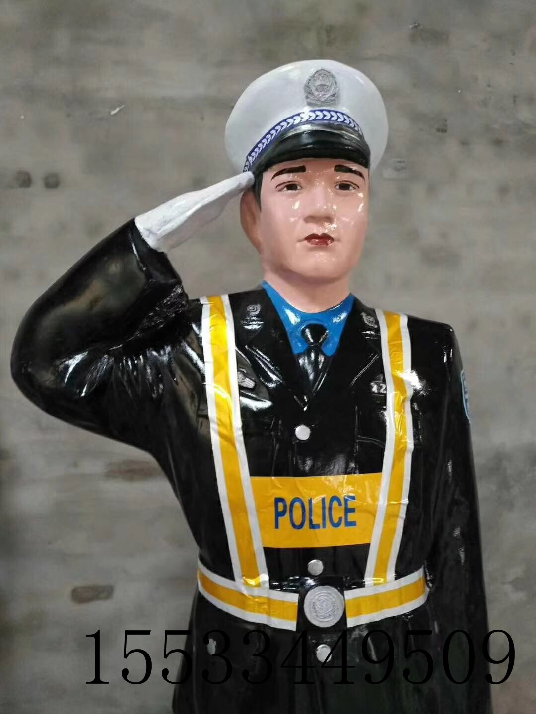 高速反光警察模型高速国道立正敬礼举手指挥模拟警察