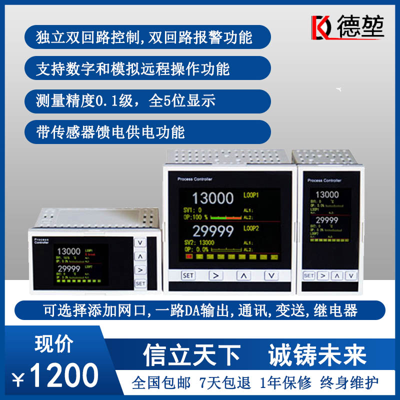 真彩屏高精度测量双回路PID曲线控制型温度过程控制器