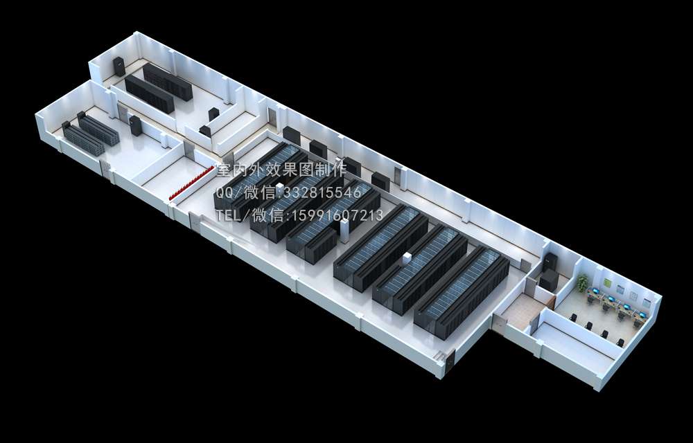 天津IDC数据机房效果图制作|某便民服务中心